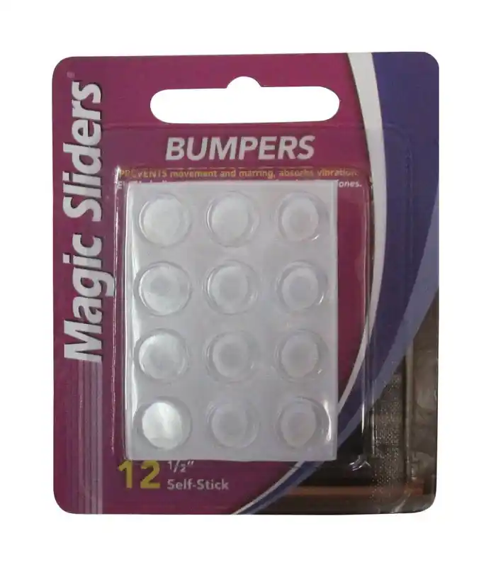 Magic Sliders Vinyl Self Adhesive Bumper Pads Clear Round 1/2 In. W X 1/2 In. L 12 Pk