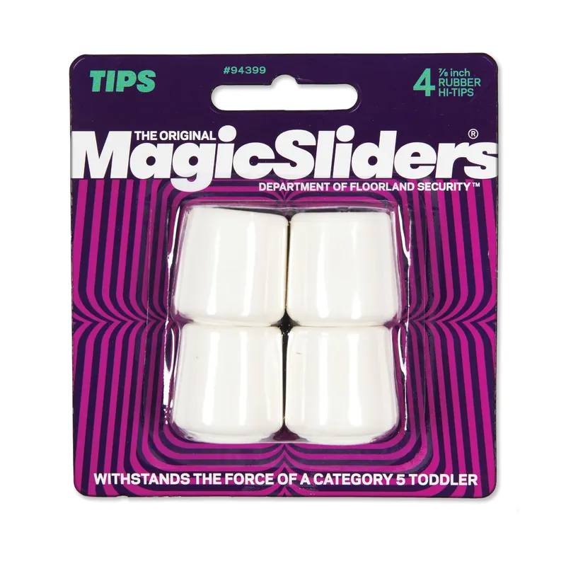 Magic Sliders Rubber Leg Tip White Round 7/8 In. W 4 Pk
