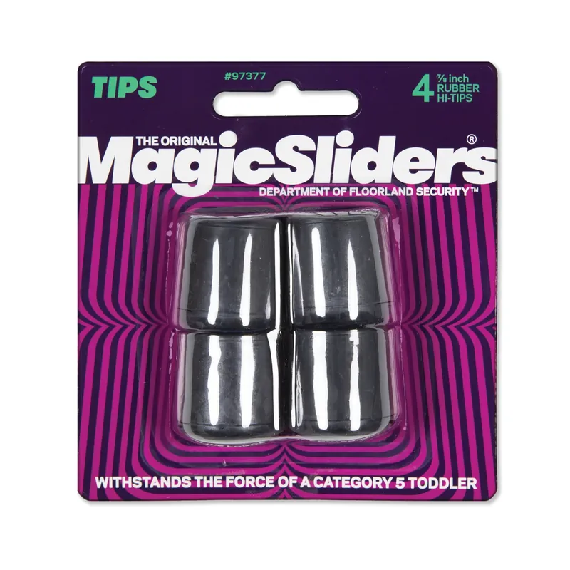 Magic Sliders Rubber Leg Tip Black Round 7/8 In. W 4 Pk