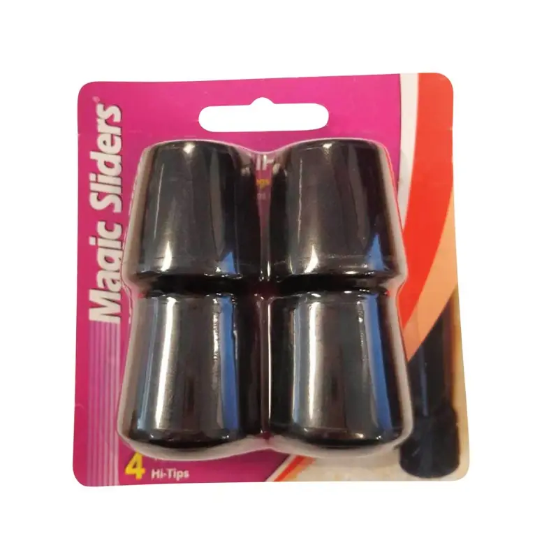 Magic Sliders Rubber Leg Tip Black Round 1-1/8 In. W 4 Pk