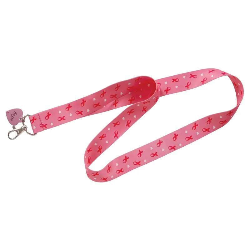 HILLMAN Breast Cancer Awareness Polyester Multicolored Decorative Key Chain Lanyard