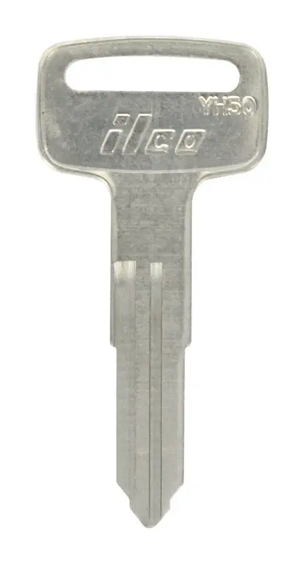 HILLMAN Traditional Key Motorcycle Key Blank Double For Yamaha Black/Silver