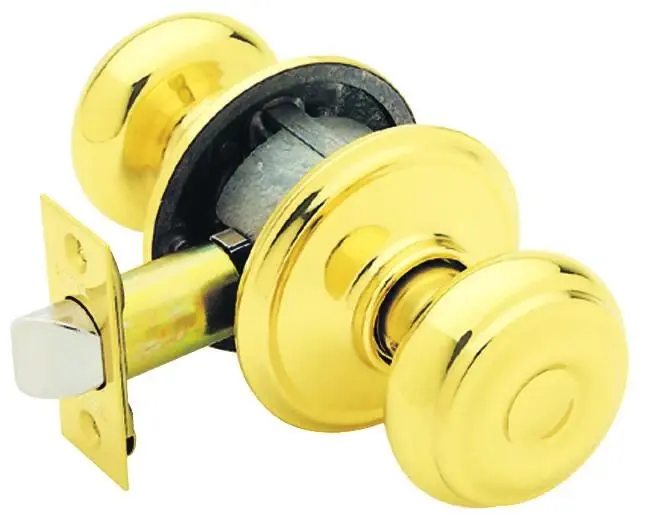 Georgian Passage Lockset, Bright Brass