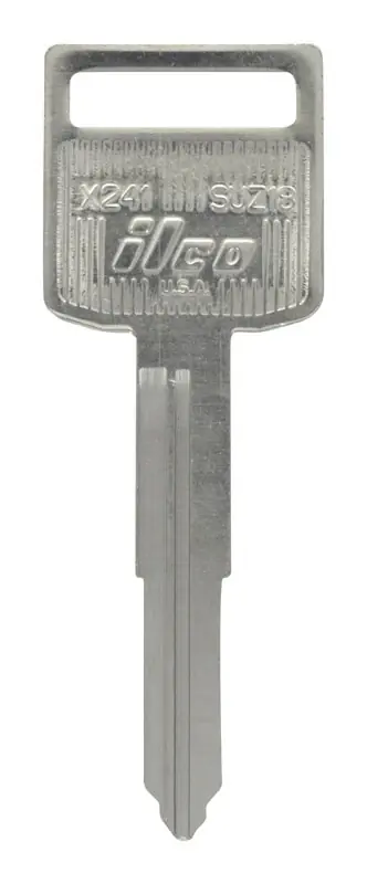 HILLMAN Traditional Key Motorcycle Key Blank Double For Suzuki Silver