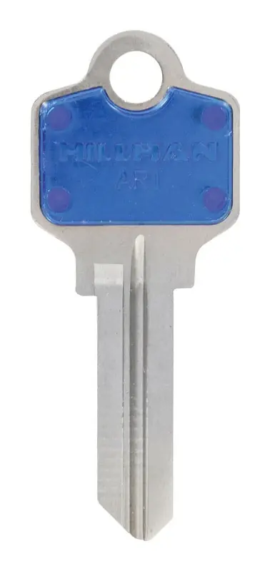 HILLMAN ColorPlus Traditional Key House/Office Key Blank Single Blue
