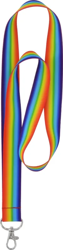 Polyester Multicolored Decorative Key Chain Lanyard - Rainbow Pattern