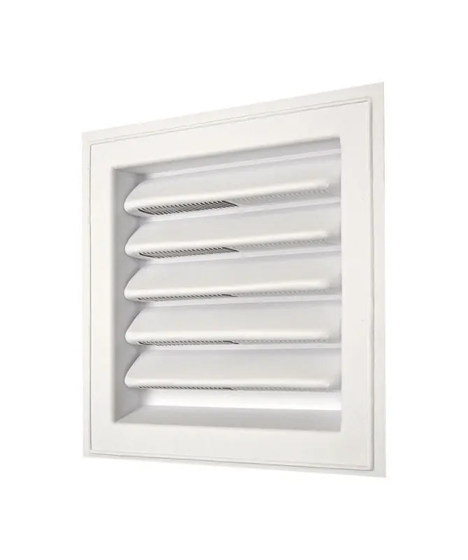 12 In. W X 12 In. L White Plastic Wall Louver - Model Sl12x12