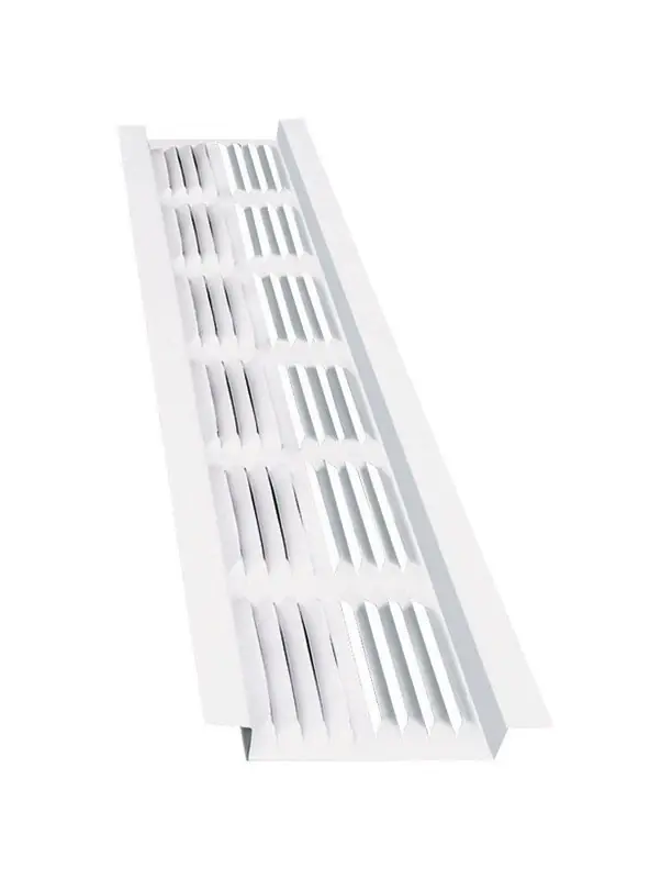 Master Flow 2 In. H X 2-3/4 In. W X 96 In. L Powder-Coated White Aluminum Continuous Soffit Vent