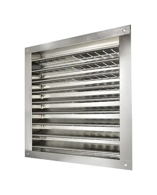 12 In. W X 12 In. L Metallic Silver Aluminum Wall Louver