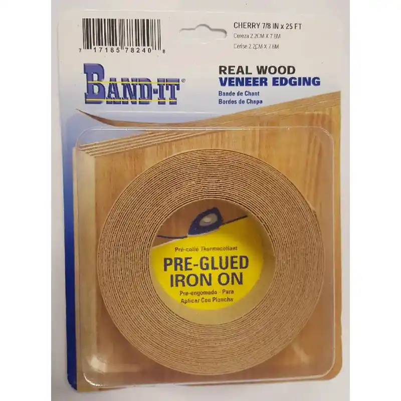 Cherry Real Wood Veneer Iron-on Edgebanding, 7/8 In. X 25 Ft.