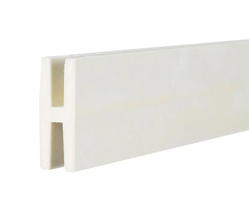 2-1/8 In W X 95-1/2 In L X 3/4 D White Vinyl H-divider Panel