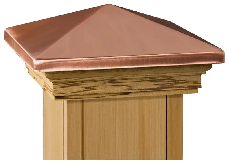 Copper Victoria High Point Post Cap, 6 X 6 In.