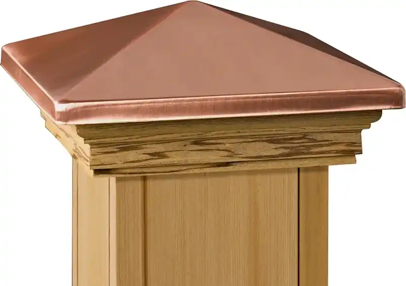 Copper Victoria High Point Post Cap, 6 X 6 In.