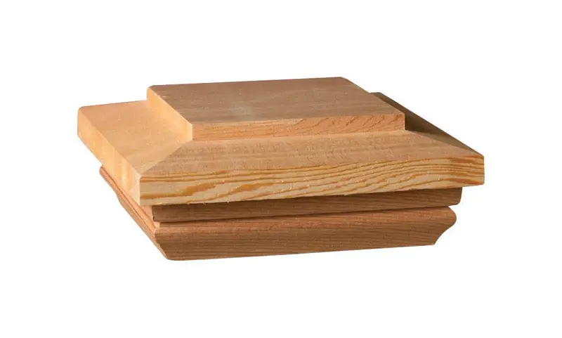 4 In. X 4 In. Cedar Hatteras Flat Top Post Cap - Model 72258