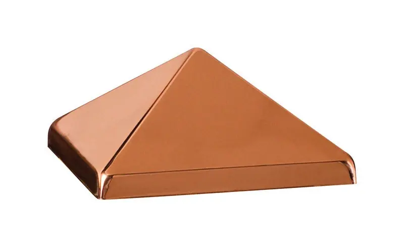 4 In. X 4 In. Metal Copper Post Cap - Durable Pyramid Design