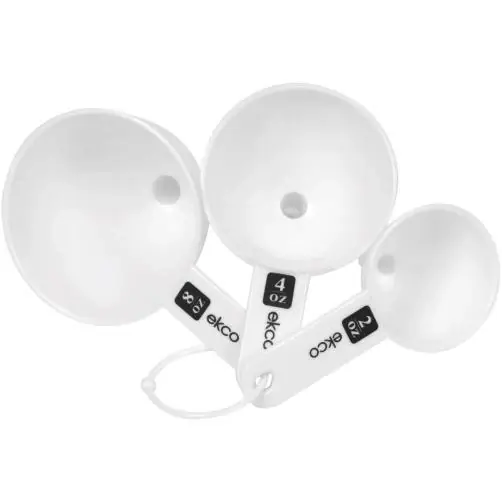 3 Piece White Plastic Funnel Set For Kitchen And Crafting