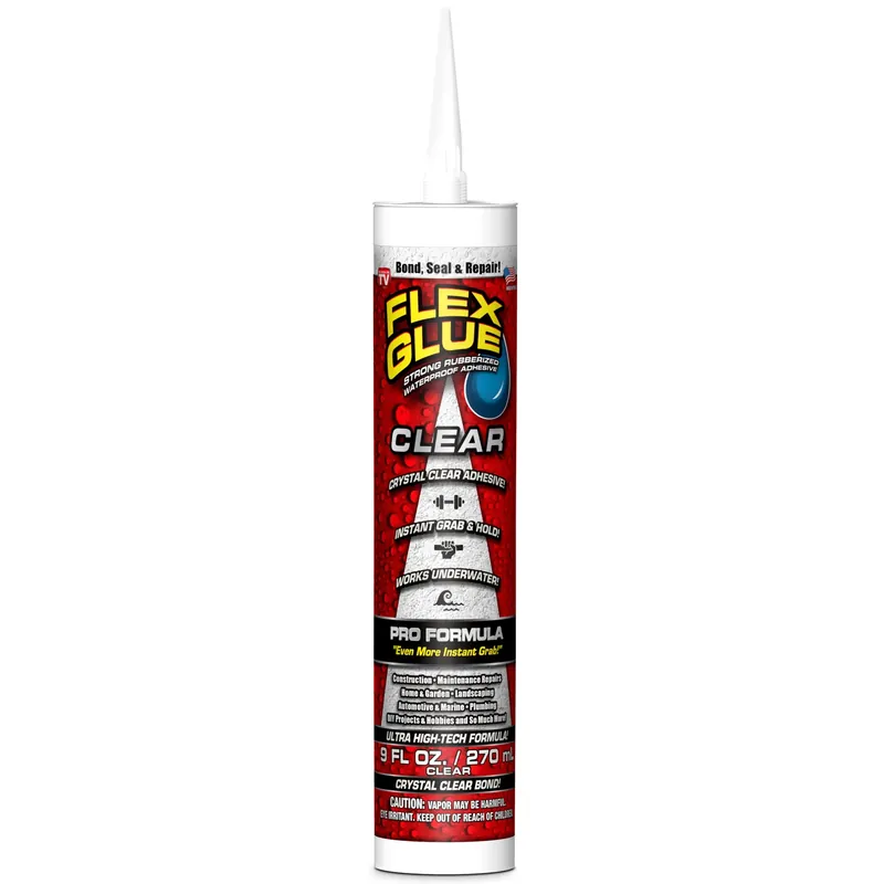 FLEX GLUE Rubberized Waterproof Adhesive, Clear, 9-oz.