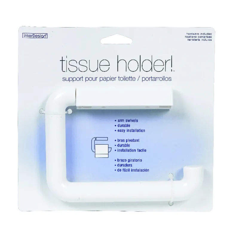 White Toilet Paper Holder - Wall Mount, Durable Abs Plastic, Model 67001