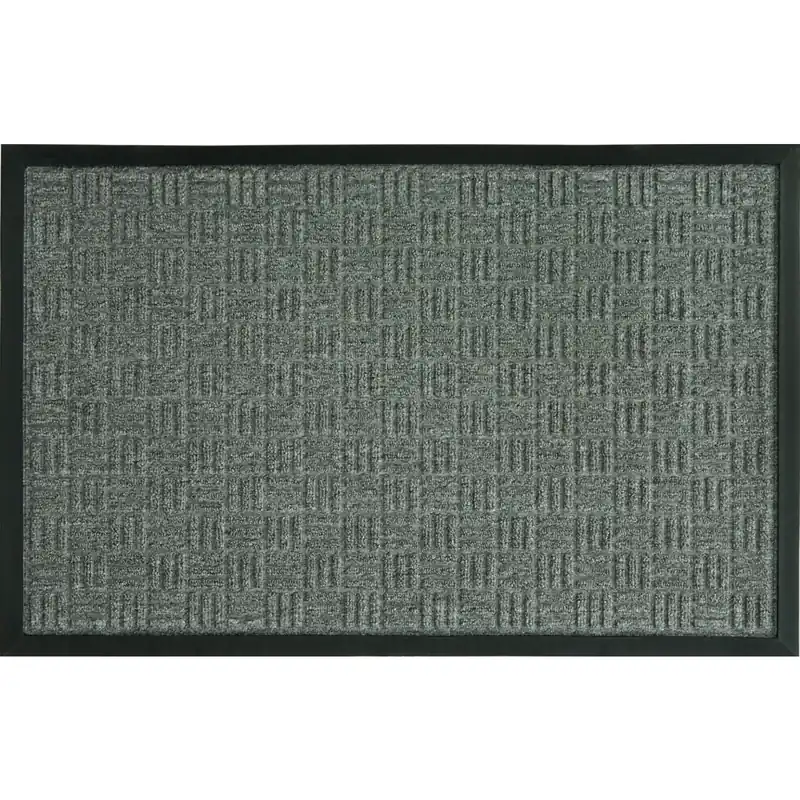 Floor Mat, Rubber Back, Parquet Gray, 18 X 30-In.