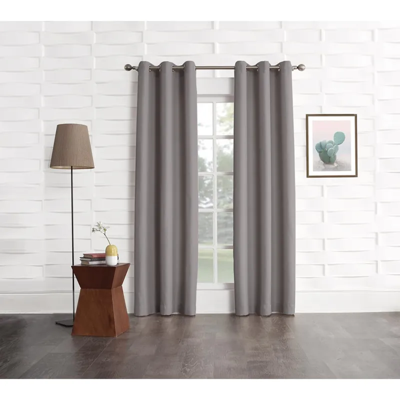No. 918 Webster Gray Curtain Panel 80 In. W X 84 In. L - Modern Drapery