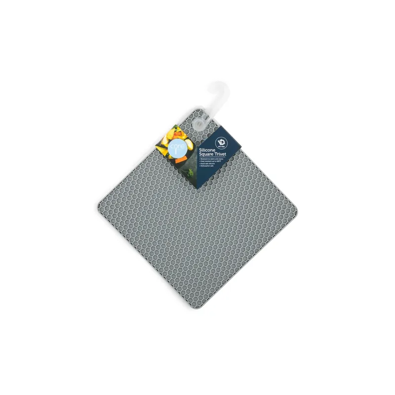 Silver Silicone Square Trivet 6.69 In. X 6.69 In. Model Ac29918