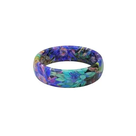 Twilight Blossom Thin Ring, Size 7 - Stylish And Comfortable