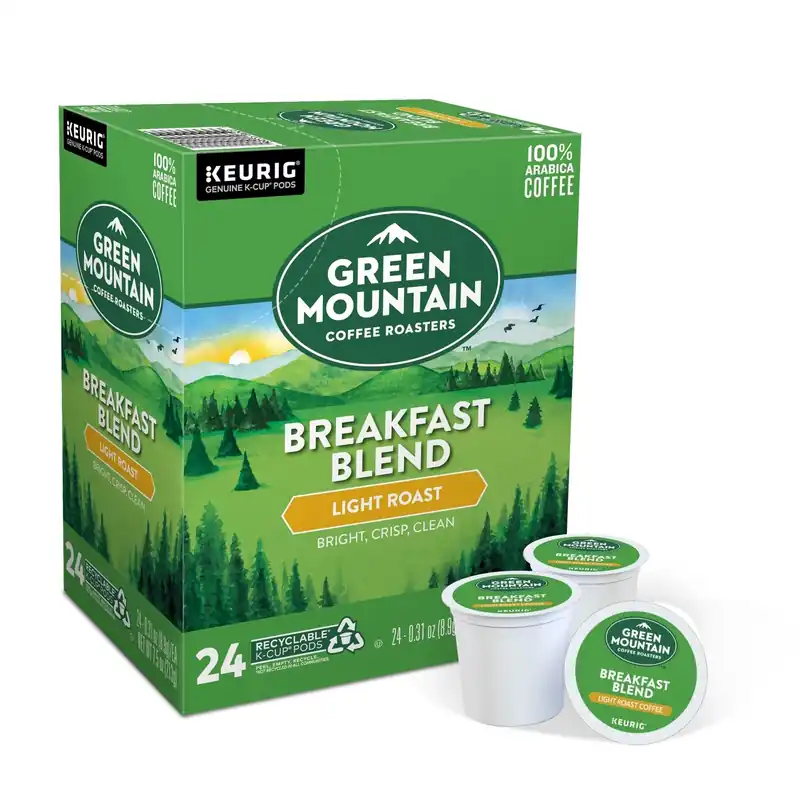 Keurig Green Mountain Coffee Light Roast Breakfast Blend Coffee K-Cups 24 Pk
