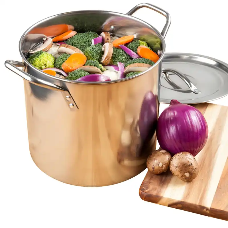 20 Qt. Polished Stainless Steel Stockpot With Lid