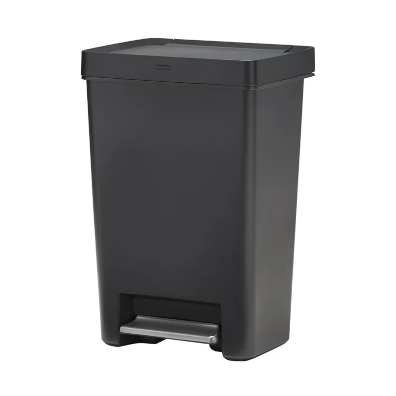 13 Gallon Charcoal Step-on Trash Can With Lid Lock - Model 2120984