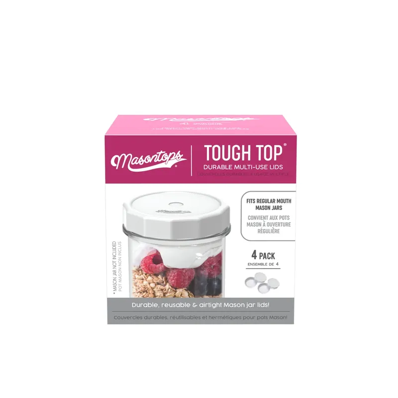 Masontops Tough Top Regular Mouth Mason Jar Lid 4 Pk