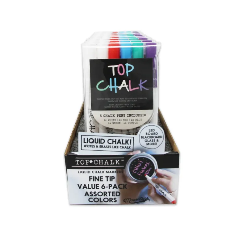 Masontops Top Chalk Erasable Liquid Chalk Markers 6 Pk