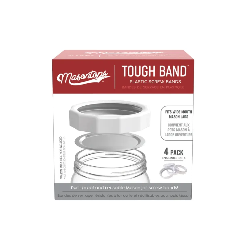 Masontops Tough Band Wide Mouth Canning Rings 4 Pk