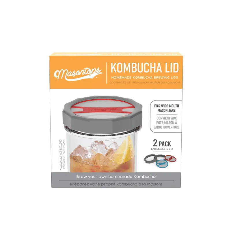 Masontops Kombucha Lids Wide Mouth Kombucha Brewing Lid 2 Pk