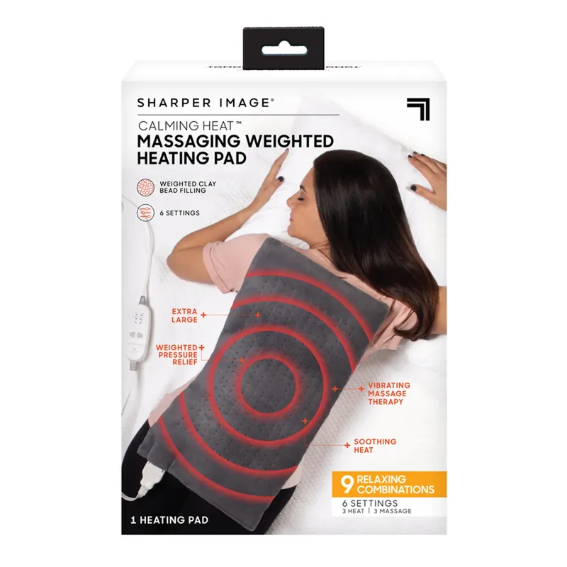 Calming Heat Massaging Weighted Heating Pad, 4-Lbs.