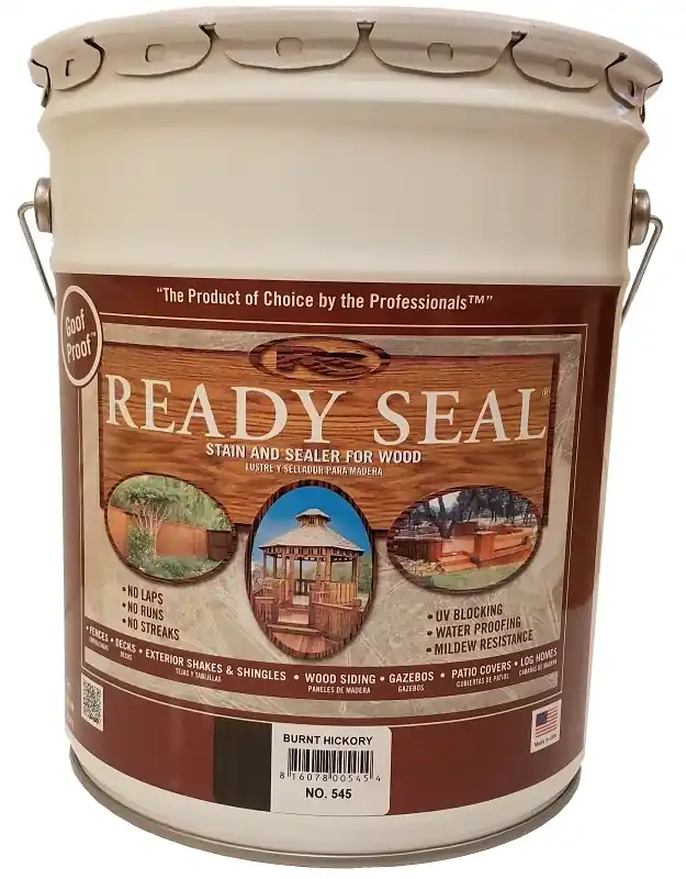 Exterior Wood Stain & Sealer, Flat Burnt Hickory, 5-Gallons