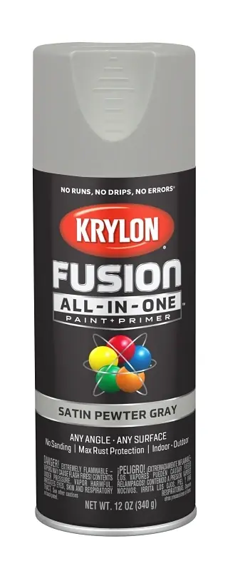 Fusion All-In-One Spray Paint + Primer, Satin Pewter Gray, 12-oz.