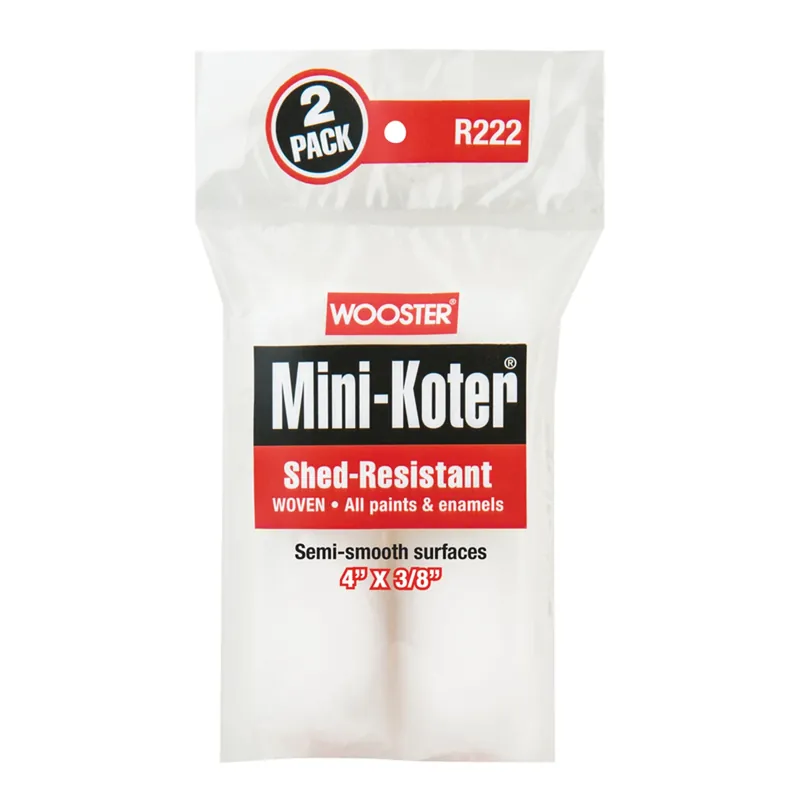 Wooster Mini-Koter Fabric 4 In. W X 3/8 In. Mini Paint Roller Cover 2 Pk