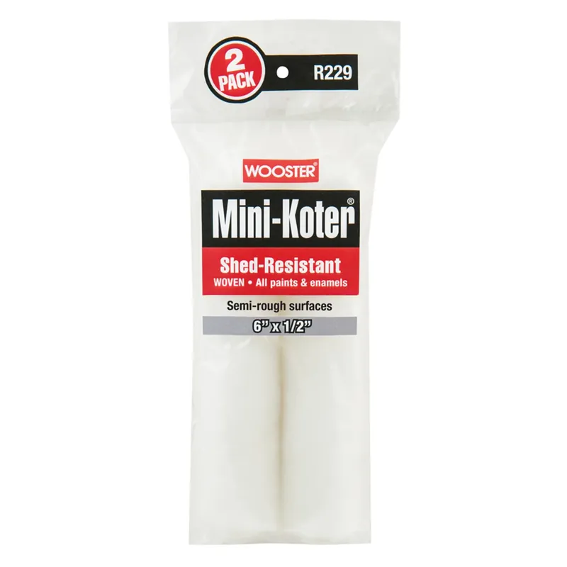 Wooster Mini-Koter Fabric 6 In. W X 1/2 In. Mini Paint Roller Cover 2 Pk