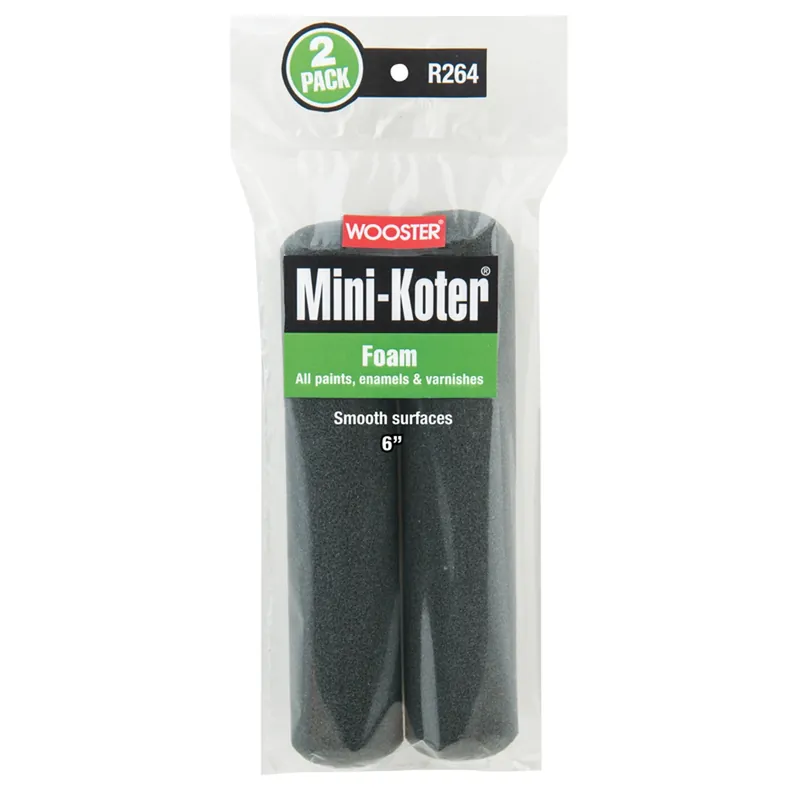 Wooster Mini-Koter Foam 6 In. W Mini Paint Roller Cover 2 Pk