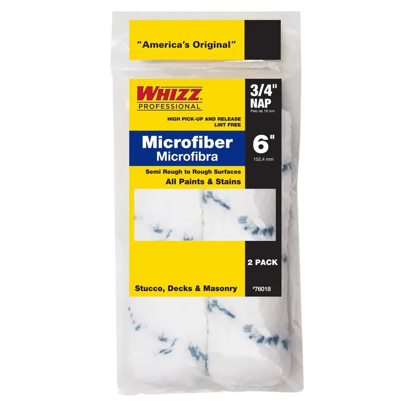 Whizz Microfiber 6 In. W X 3/4 In. Mini Paint Roller Cover 2 Pk