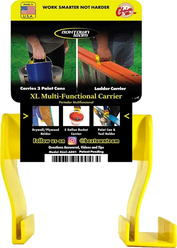 Boxtown Team XL Carrier Plastic Yellow Multi-Functional Ladder Carrier 1 Pk