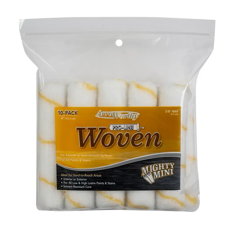 ArroWorthy Pro-Line Woven 6.5 In. W X 3/8 In. Mini Paint Roller Cover 10 Pk