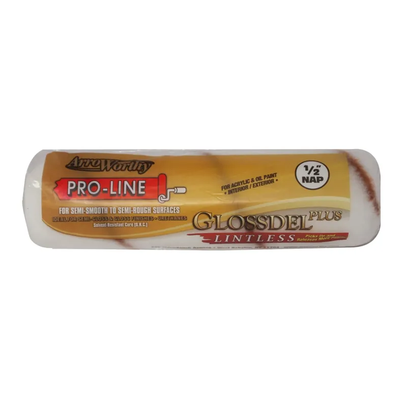 ArroWorthy Glossdel Plus Synthetic Blend 9 In. W X 1/2 In. Regular Paint Roller Cover 1 Pk
