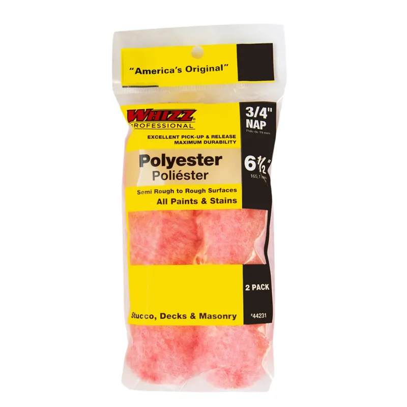 Whizz Polyester 6.5 In. W X 3/4 In. Mini Paint Roller Cover 2 Pk
