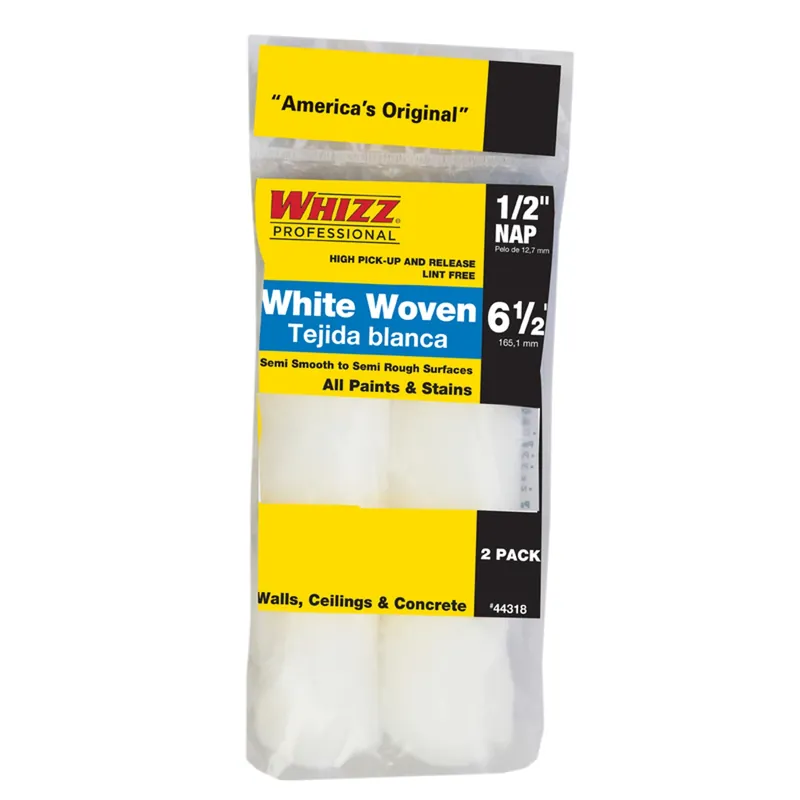 Whizz Woven 6.5 In. W X 1/2 In. Mini Paint Roller Cover 2 Pk