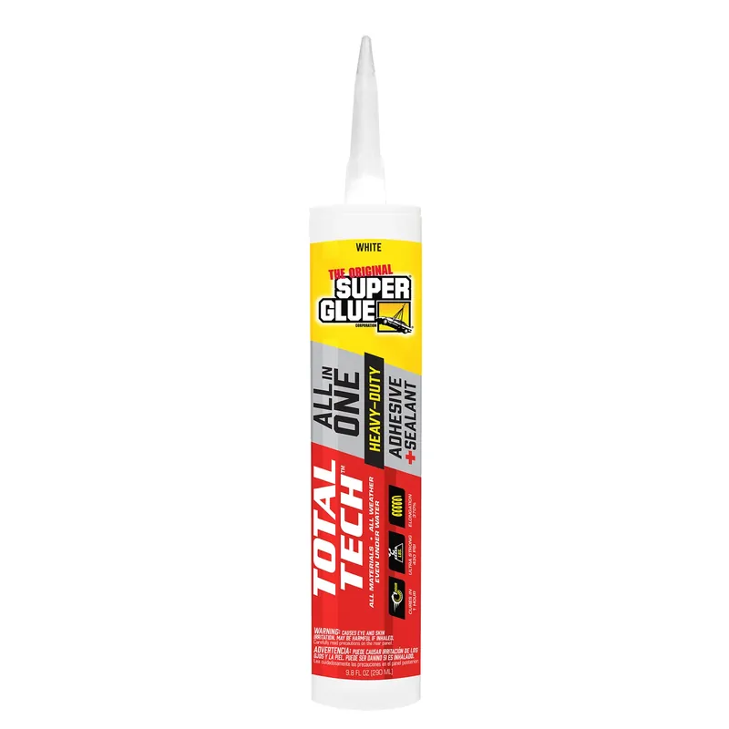 Super Glue Total Tech Adhesive / Sealant, White, 9.8 Oz. Cartridge