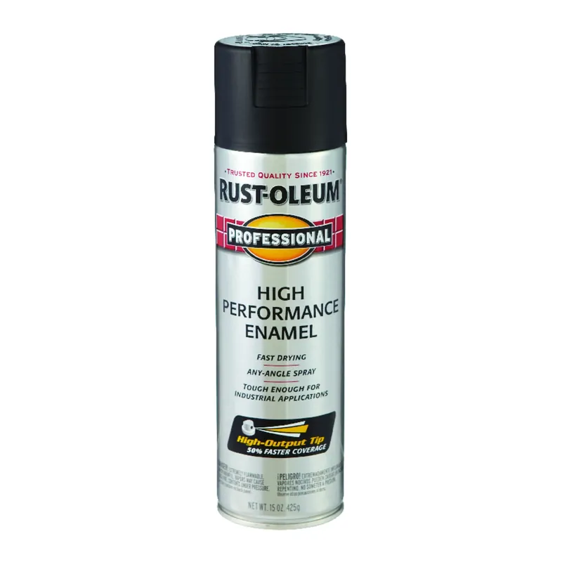 Fast Dry Professional Spray Enamel, Flat Black, 15-oz.
