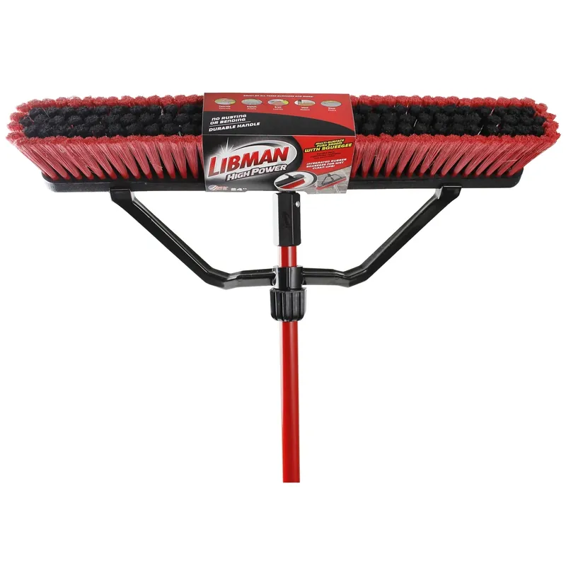Libman High Power Polyethylene Terephthalate 24 In. Push Broom With Squeegee