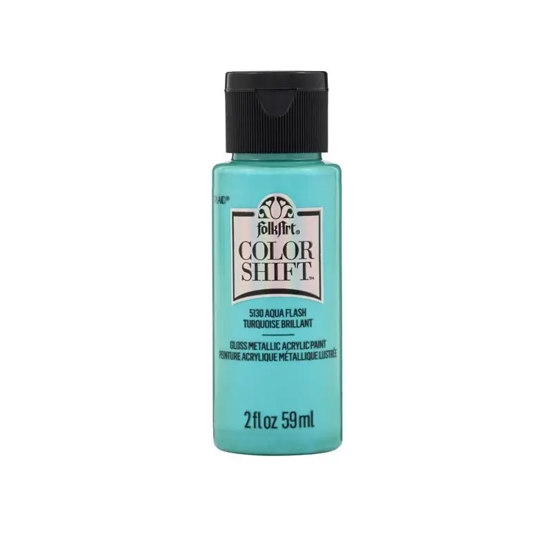 Color Shift Metallic Aqua Flash Hobby Paint 2 Oz - Multi-surface Use
