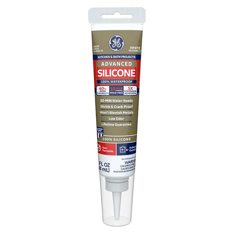 Advanced Silicone 2 Kitchen & Bath Sealant , White, 2.8-oz. Squeeze Tube